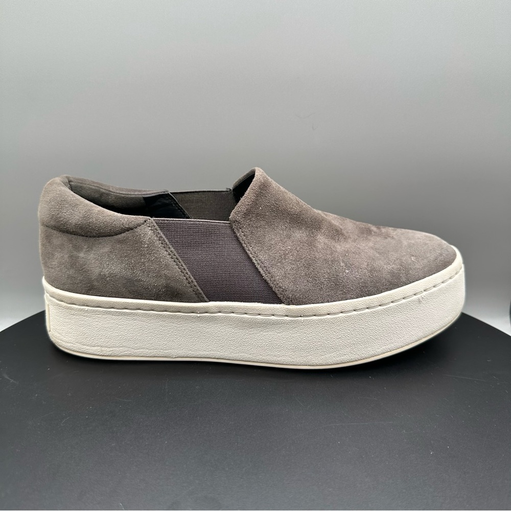 Vince Warren Suede Platform Slip On Sneaker Women 6 Gray - Picture 3 of 10